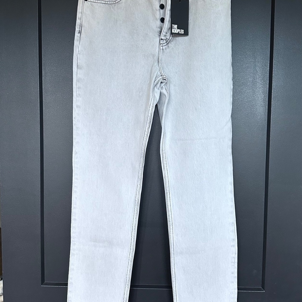NWT | The Kooples | Straight Bleached Jeans Button Fly - Picture 3 of 10